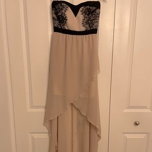 Blush strapless babydoll dress